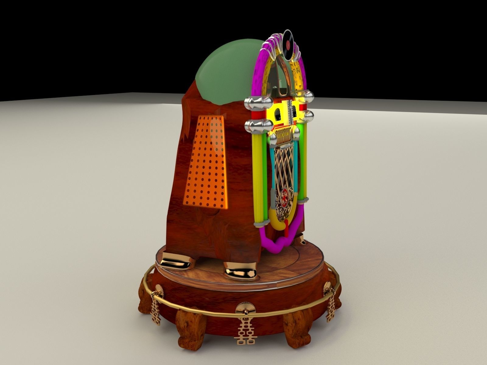 Jukebox old fashioned 3D model_2