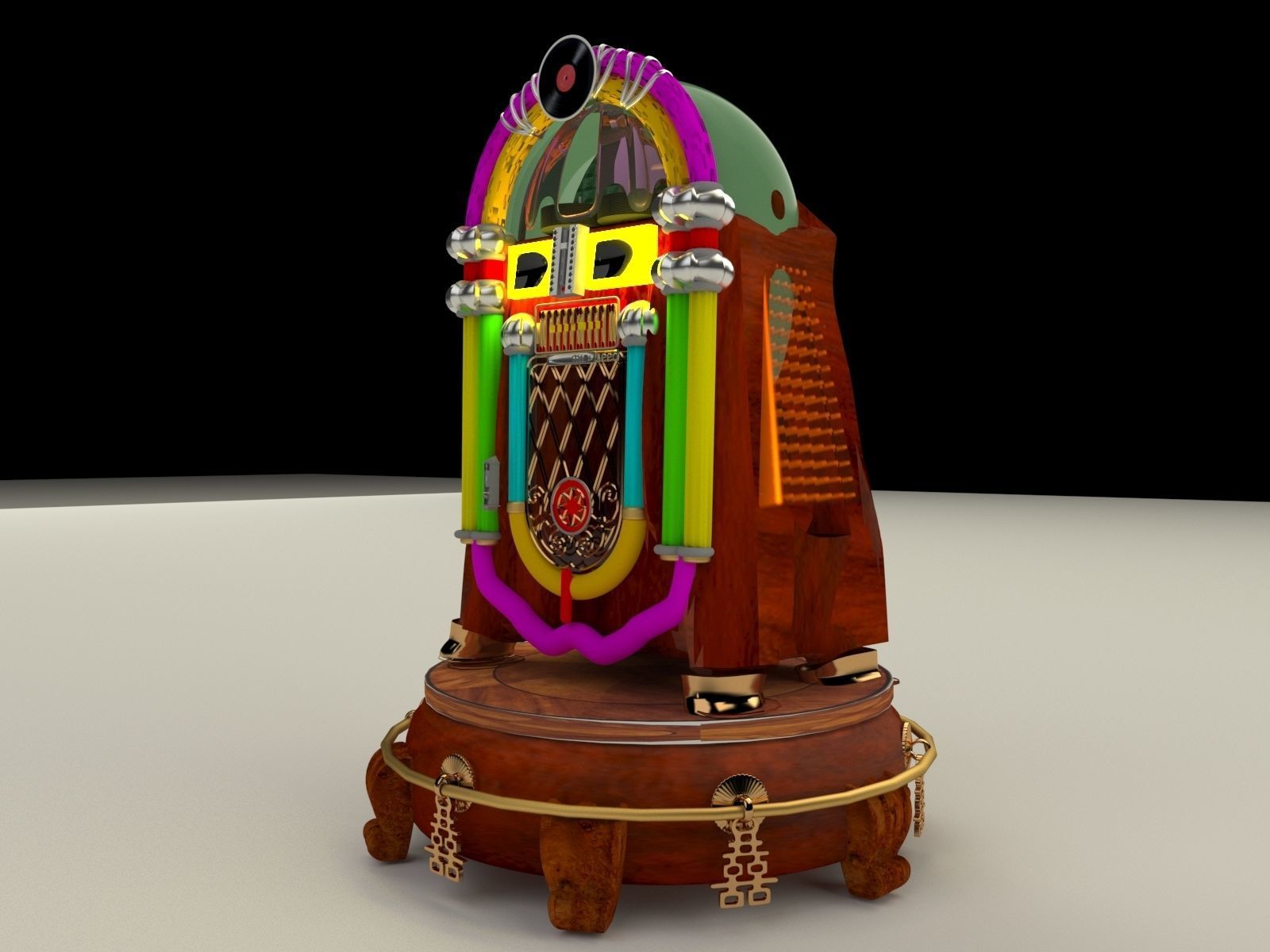 Jukebox old fashioned 3D model_1