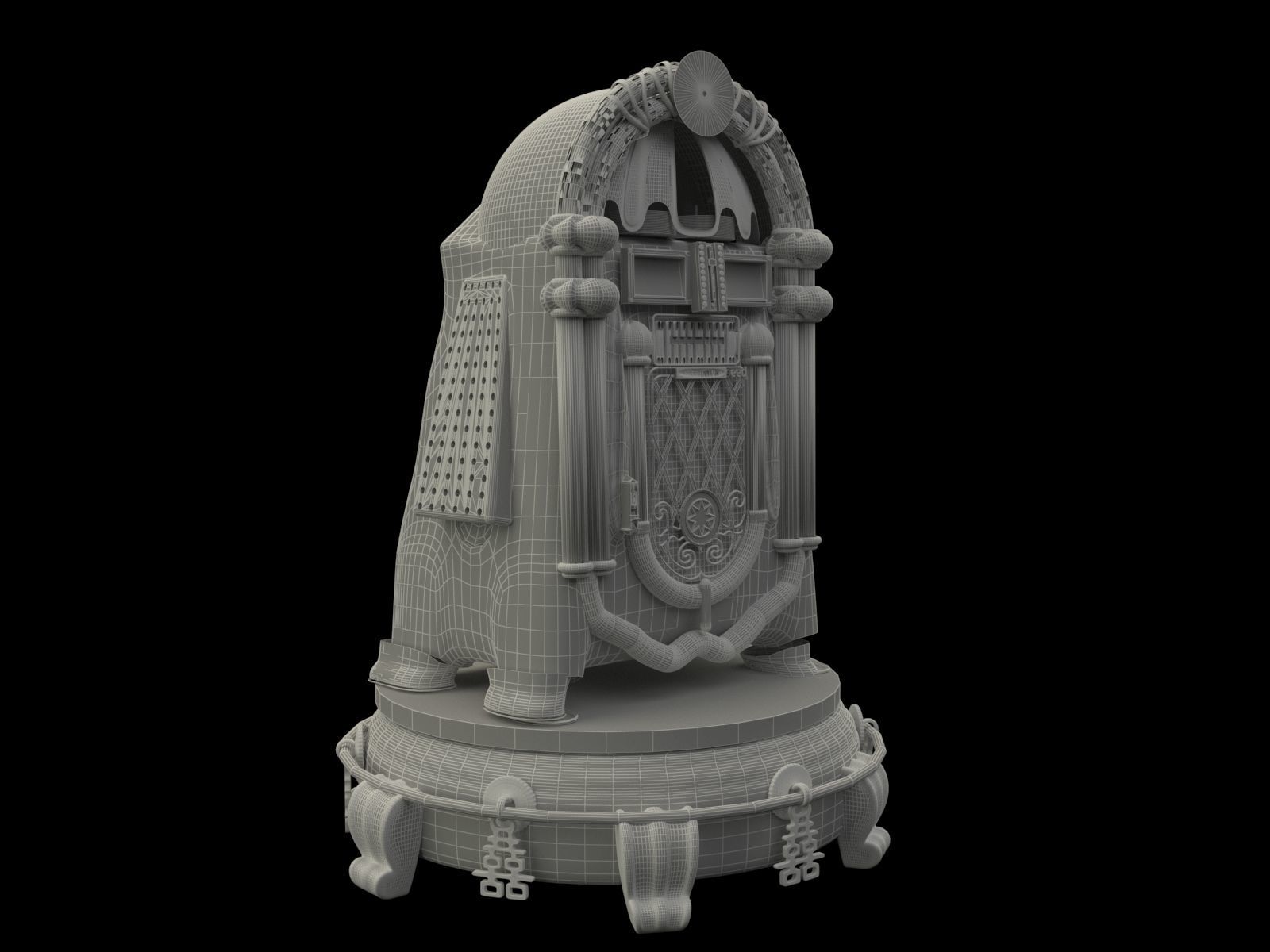 Jukebox old fashioned 3D model_6