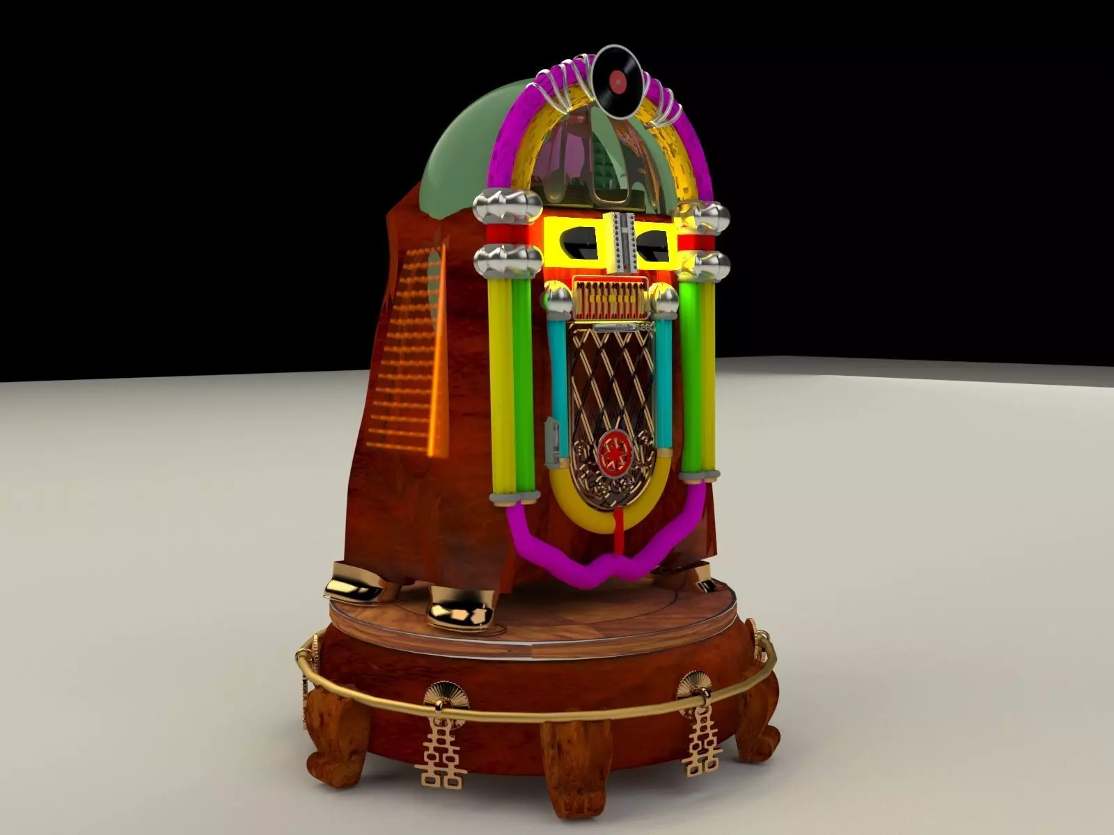 Jukebox old fashioned 3D model_0