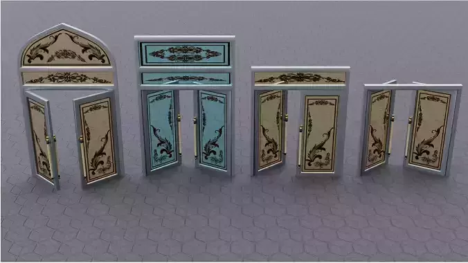 nice decorative doors 3D model