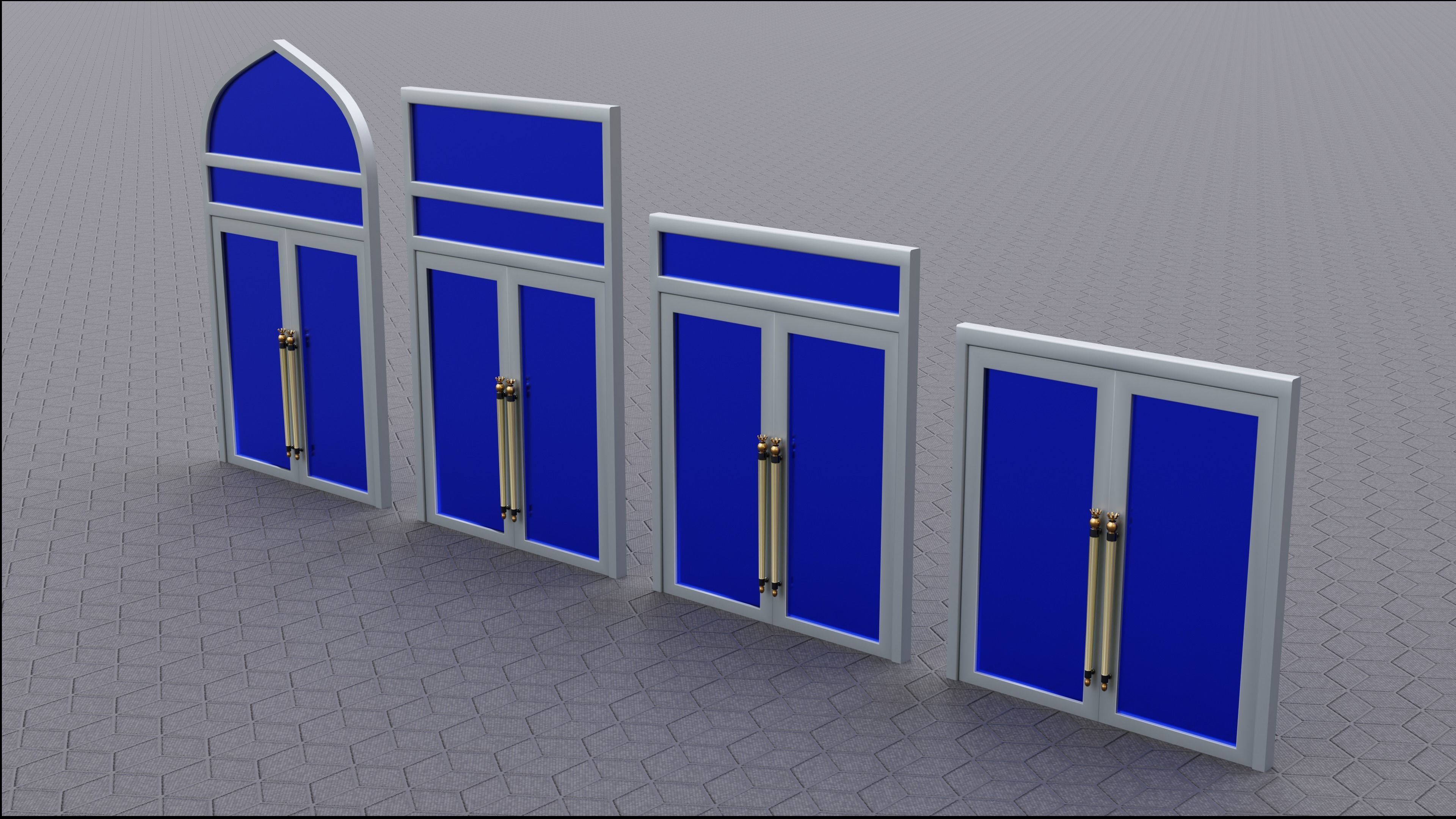 nice decorative doors 3D model_6