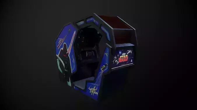 Atari Starwars 1983 Arcade Machine Low-poly 3D model