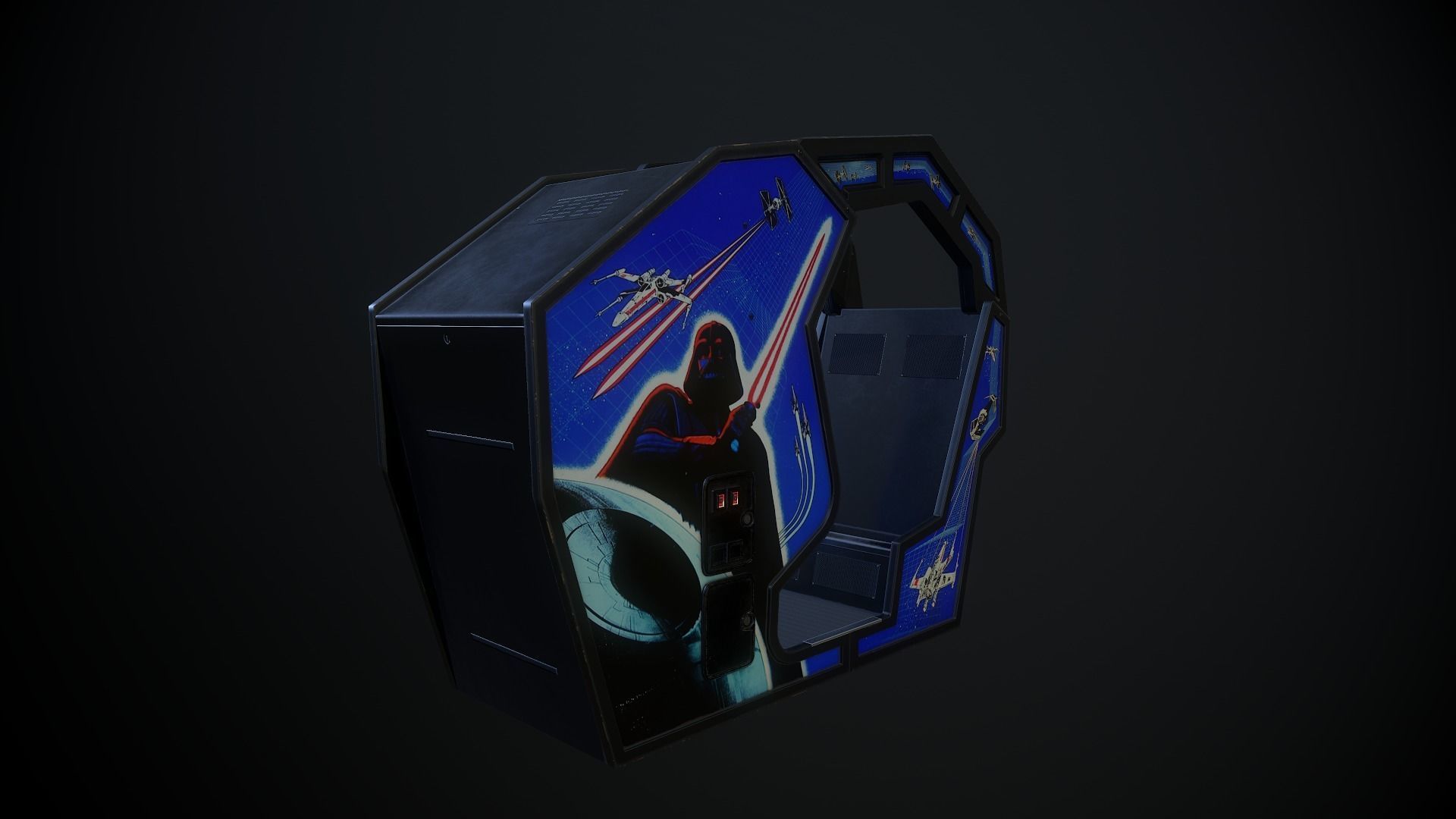 Atari Starwars 1983 Arcade Machine Low-poly 3D model_3