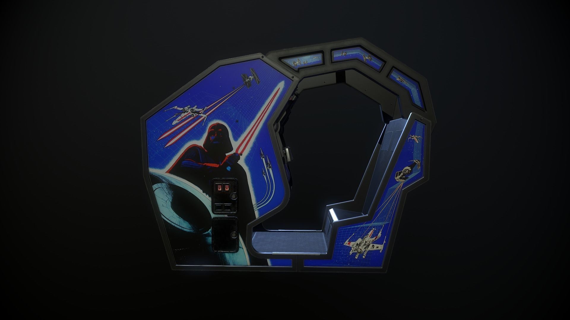 Atari Starwars 1983 Arcade Machine Low-poly 3D model_2