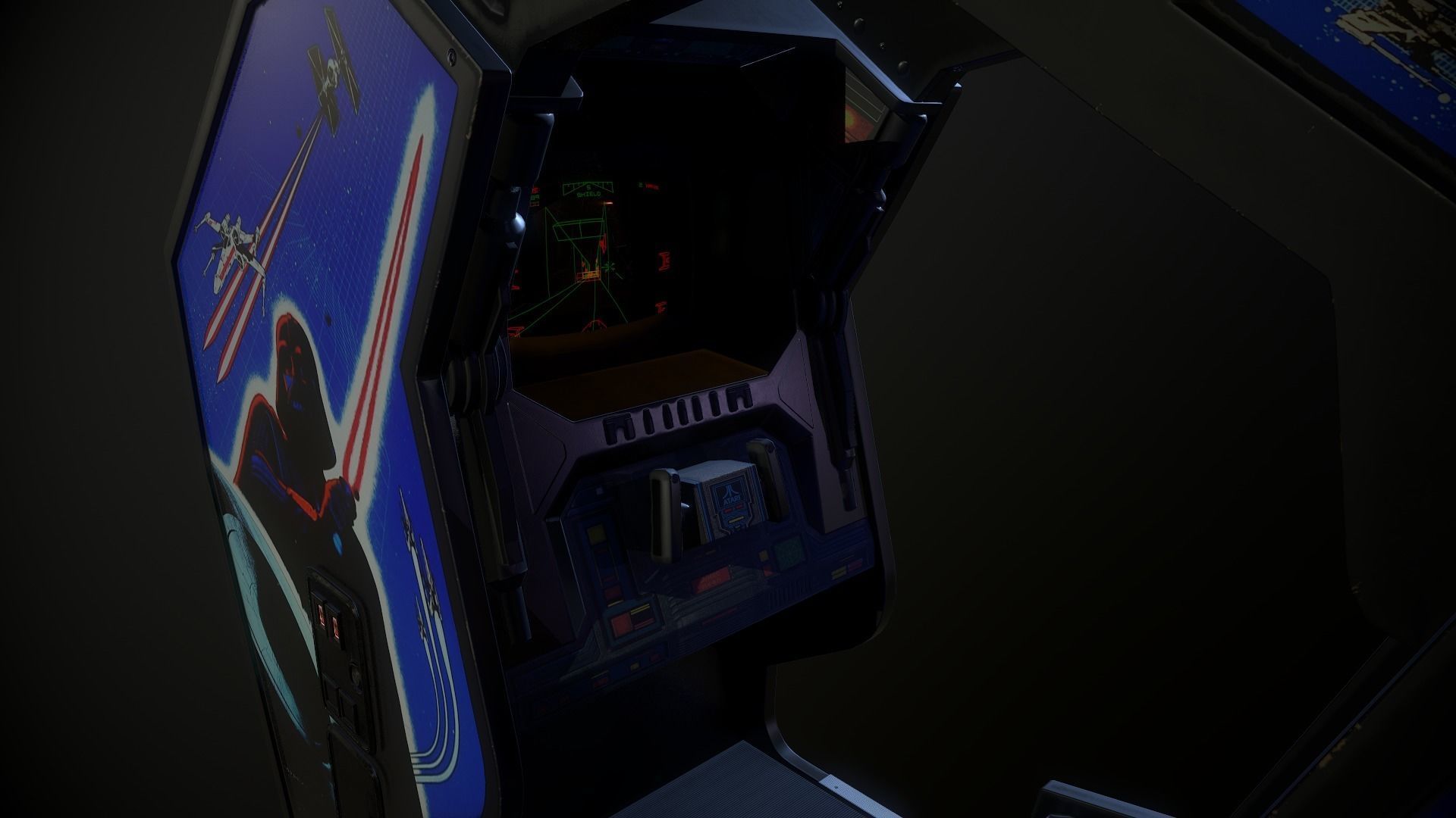 Atari Starwars 1983 Arcade Machine Low-poly 3D model_6