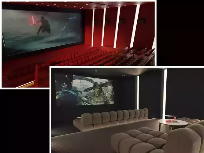 2 Movie Theater 3D Model Collection