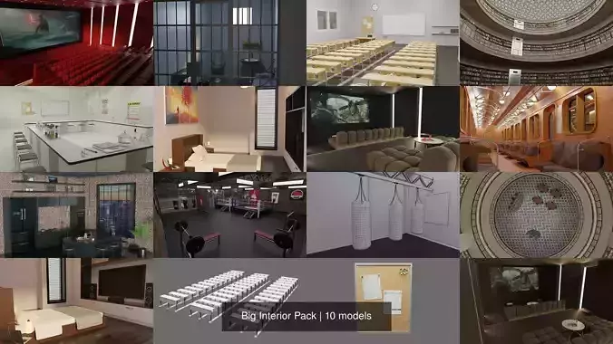 Big Interior Pack 3D Model Collection