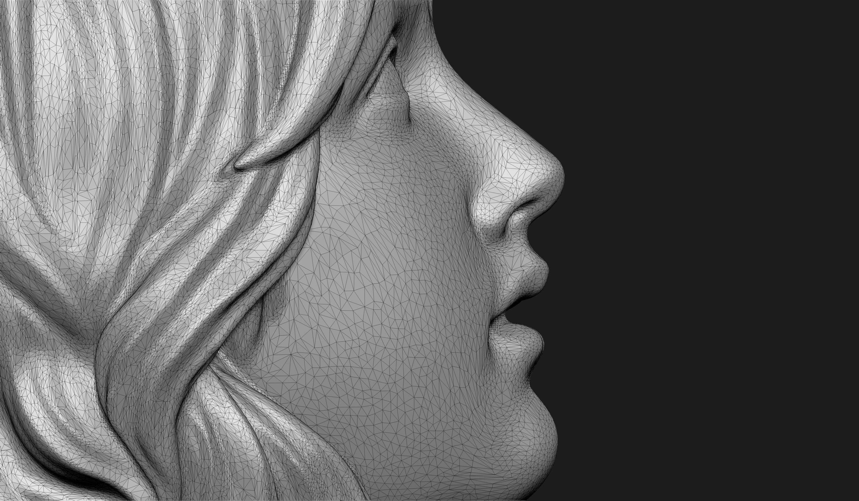 Praying Angel Bas-Relief 3D print model_5