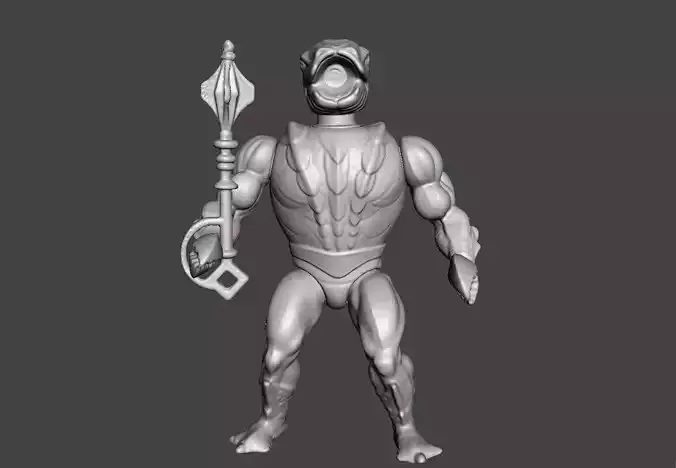 Kobran Khan Camuflado Motu Style Vintage Action Figure Complete 3D print model