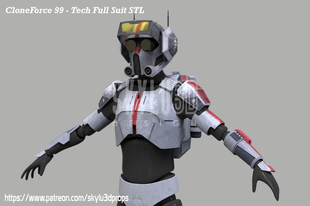 Clone Force 99 Tech Full Armor 3D print ready STL 3D print model_1