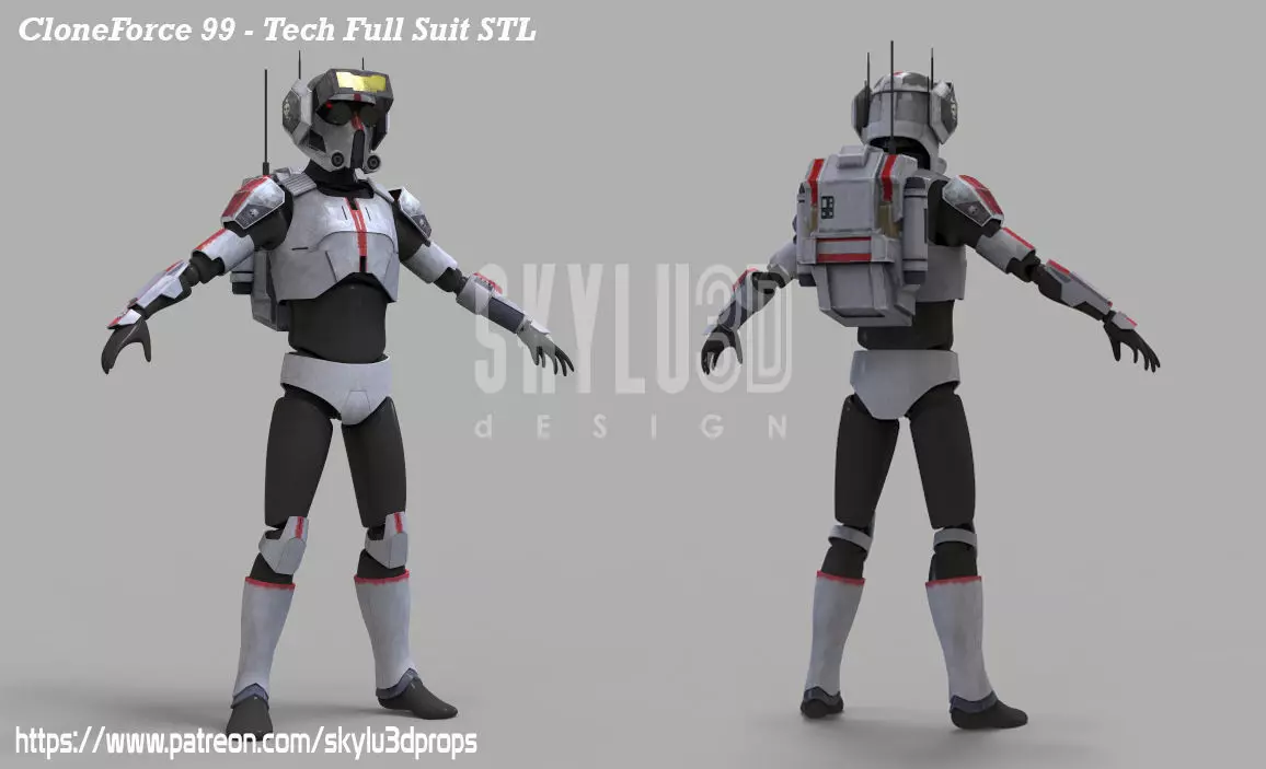 Clone Force 99 Tech Full Armor 3D print ready STL 3D print model_0