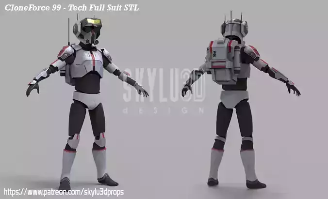 Clone Force 99 Tech Full Armor 3D print ready STL 3D print model