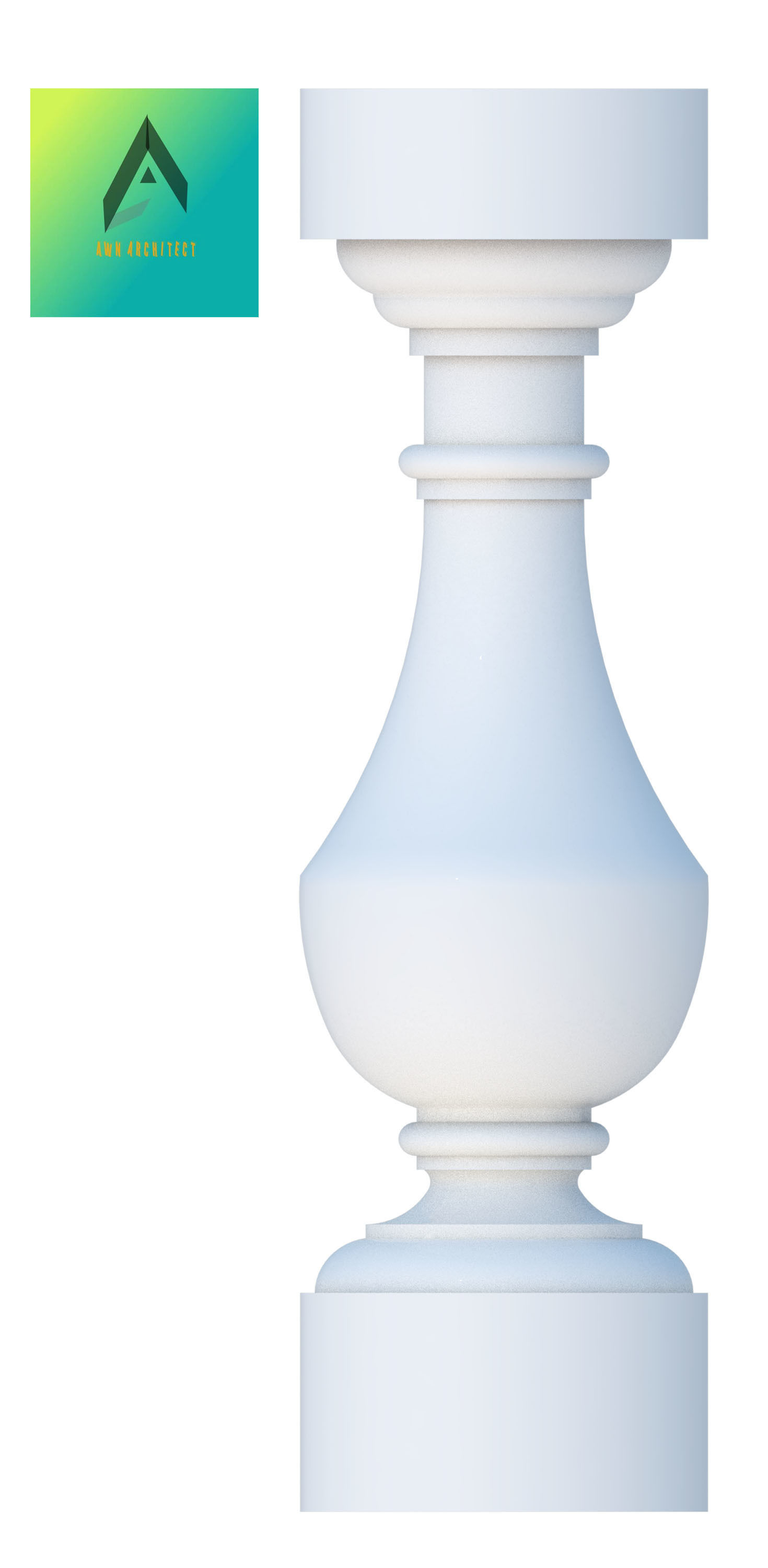 Baluster Model 4 pedestal 3D print model_1