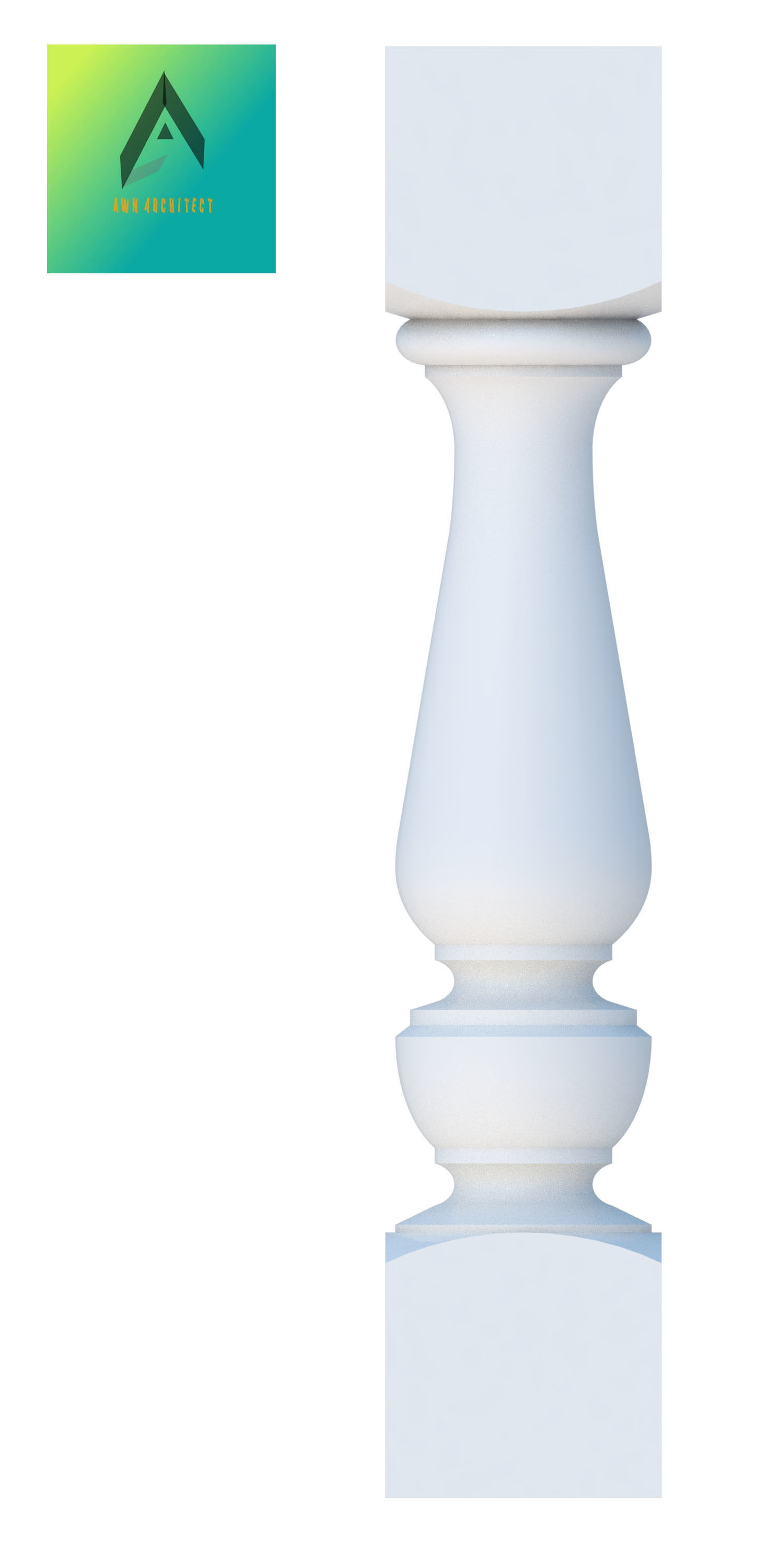 Baluster Model 5 pedestal 3D print model_1