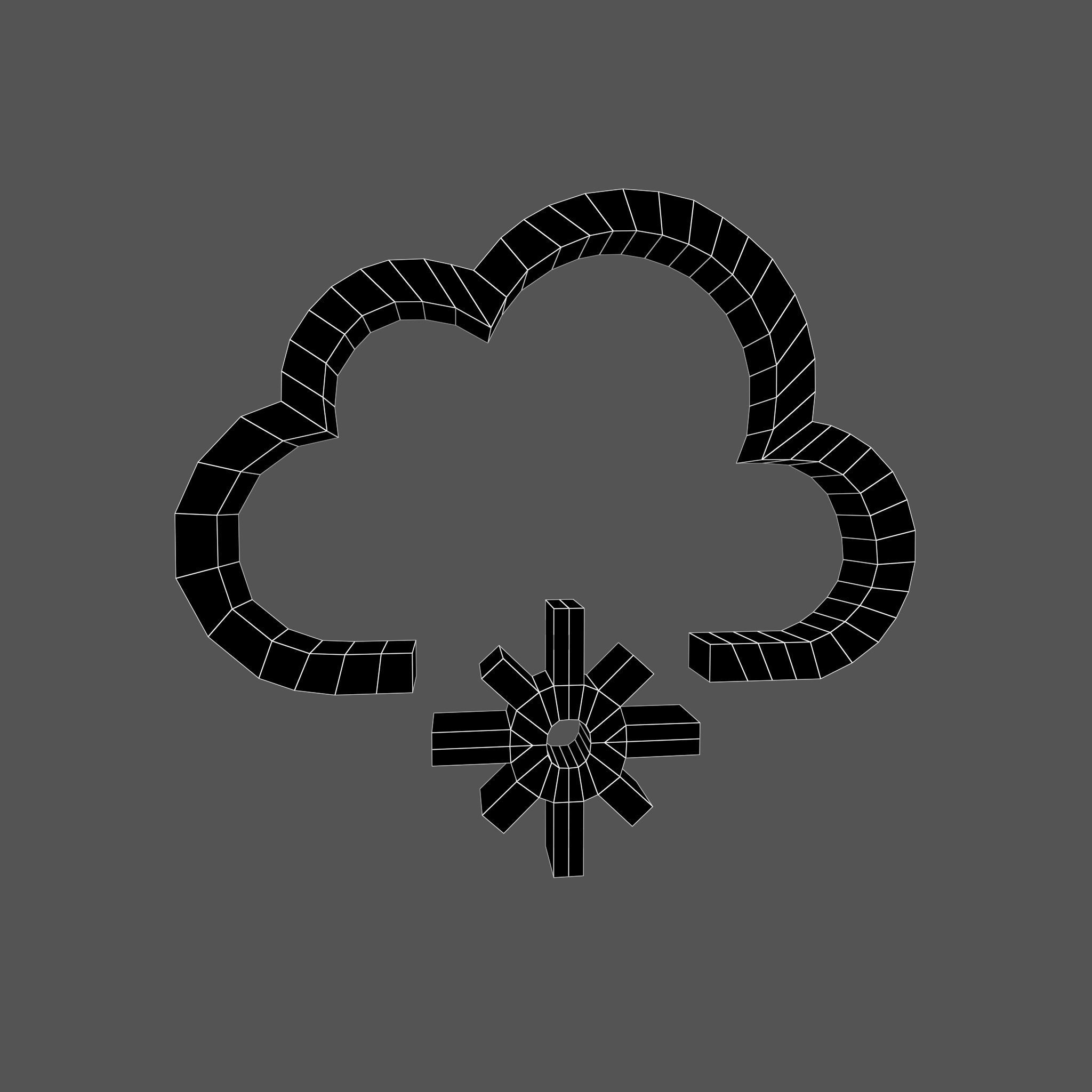 Weather Symbol v12 004 Low-poly 3D model_4