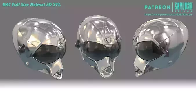 RA7 Full Size Wearable Helmet - 3D Print Ready STL 3D print model