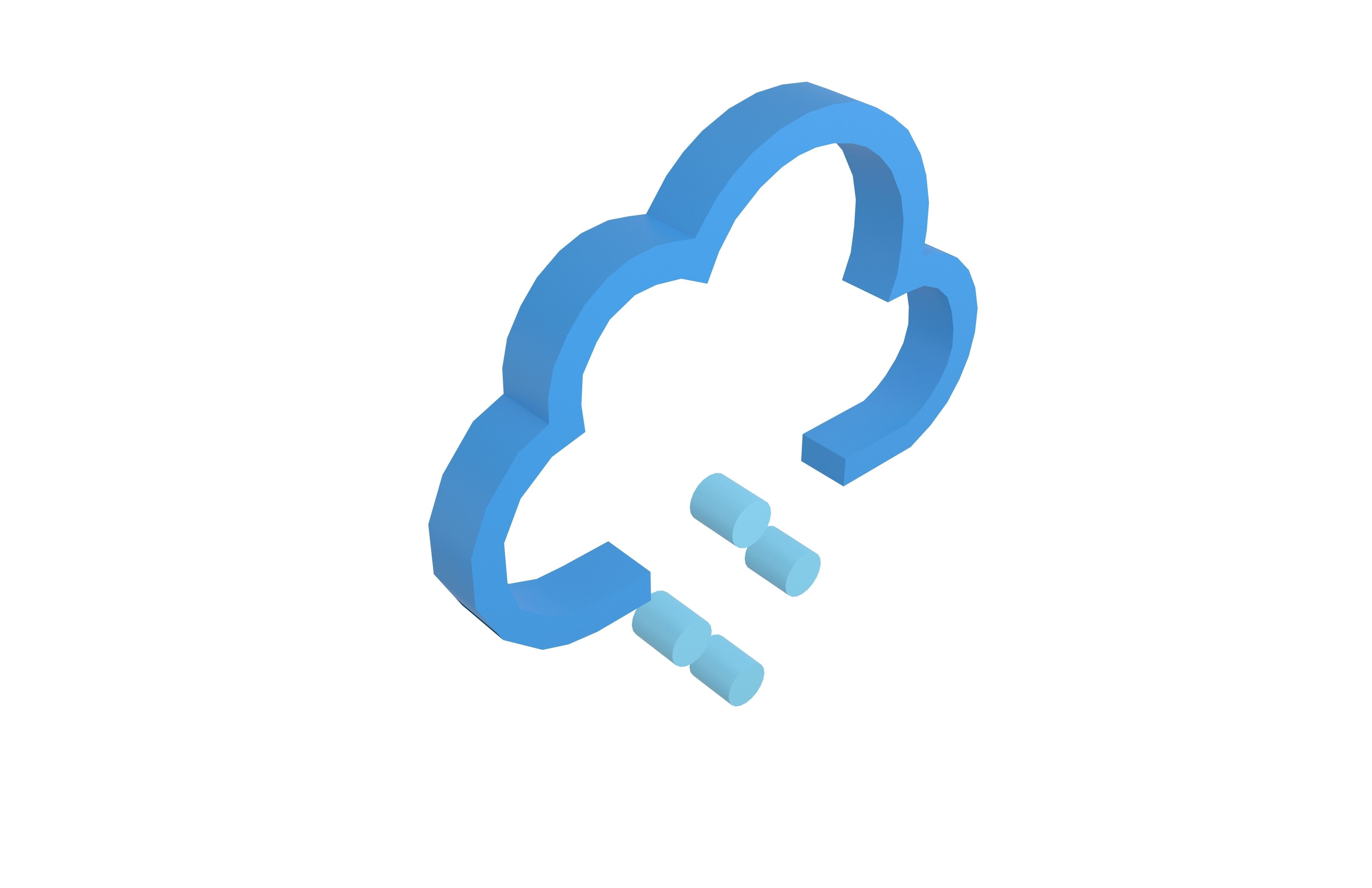 Weather Symbol v14 004 Low-poly 3D model_5