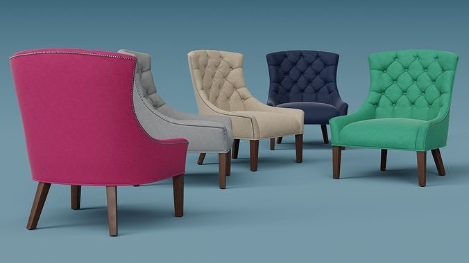Tufted Armchair 3D model 5