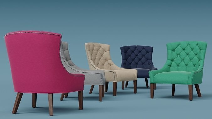 Tufted Armchair 3D model 3