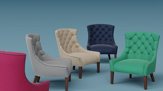 Tufted Armchair 3D model 4