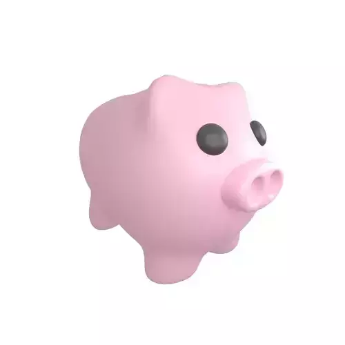 Piggy Bank V1 002 Low-poly 3D model