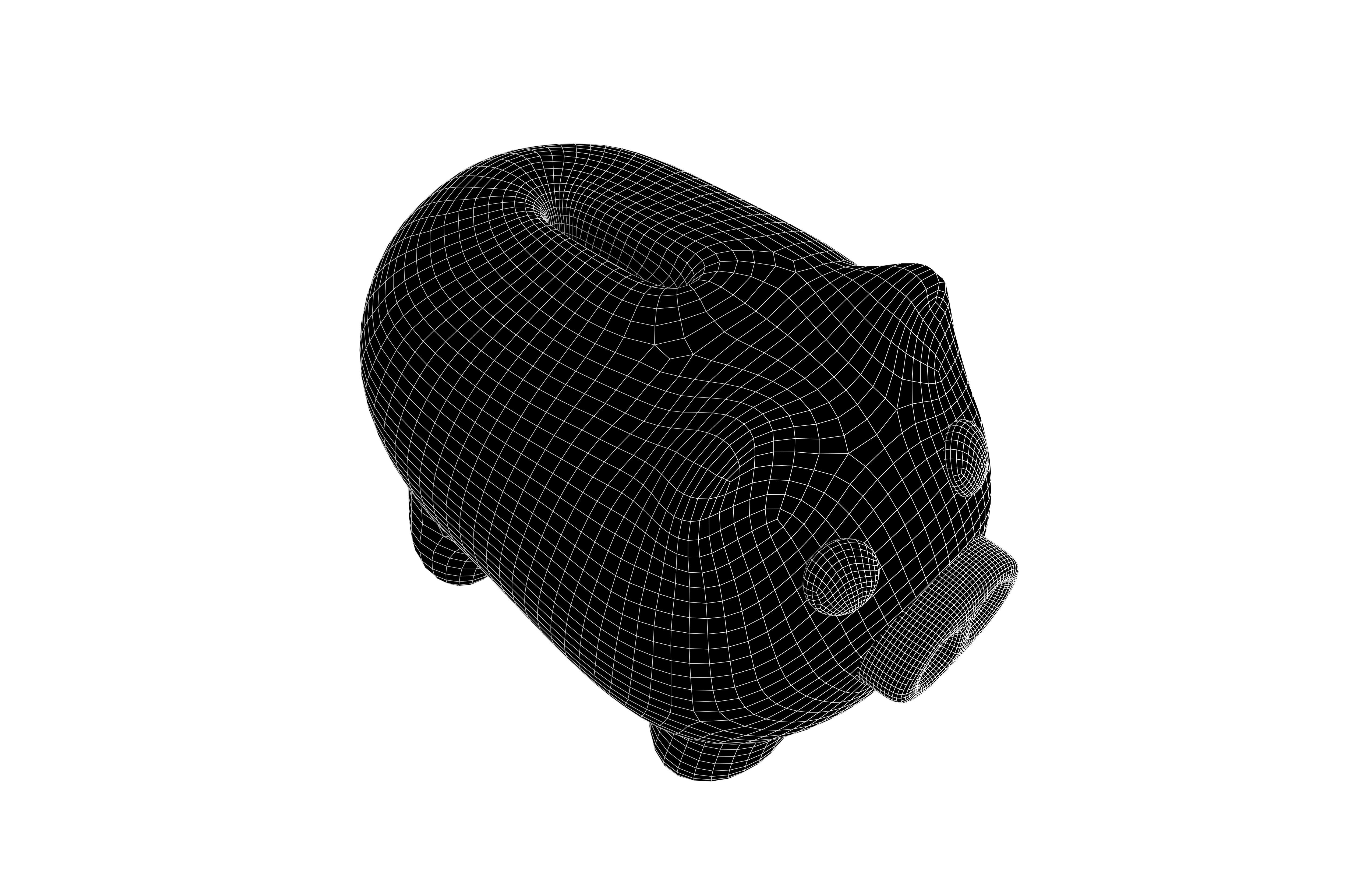 Piggy Bank V1 004 Low-poly 3D model_7