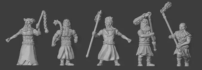 Flagellants Set 1 group of warriors with spears