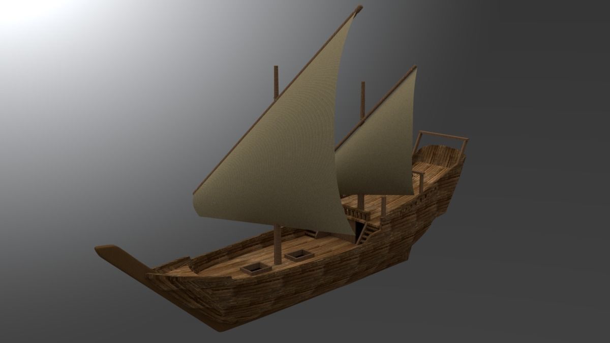dhow boat 3D model_3
