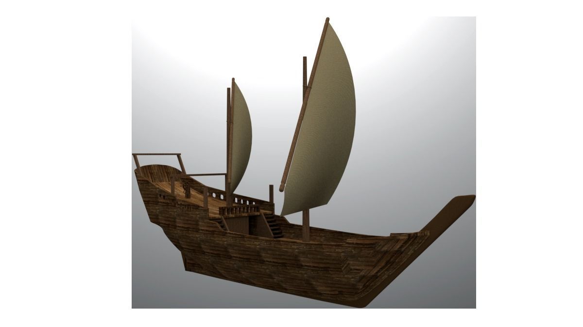 dhow boat 3D model_4