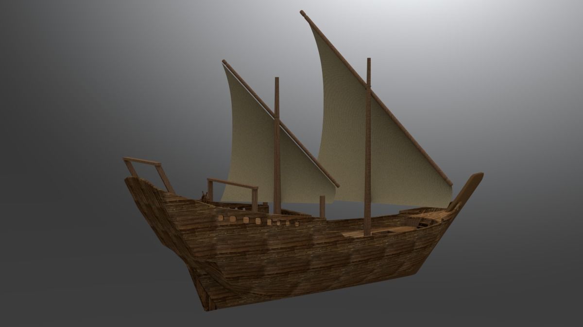 dhow boat 3D model_1