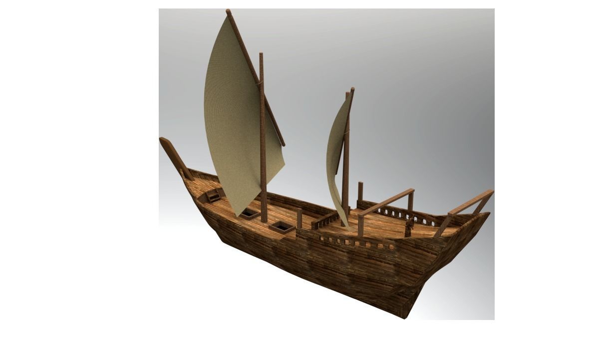 dhow boat 3D model_2
