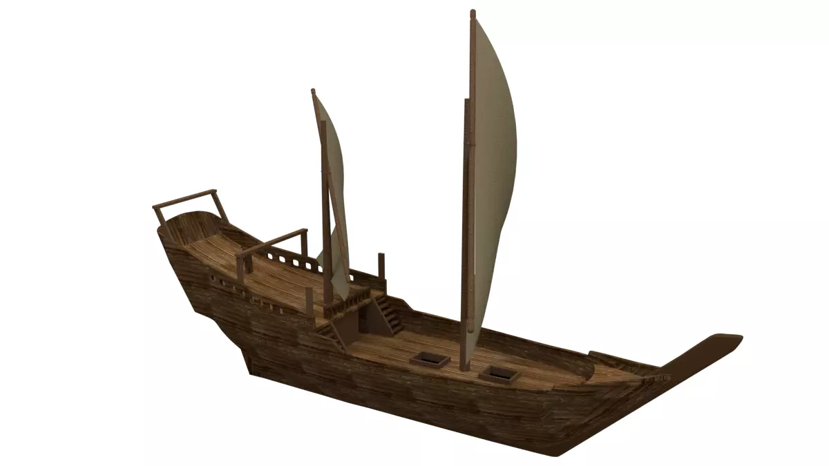 dhow boat 3D model_0