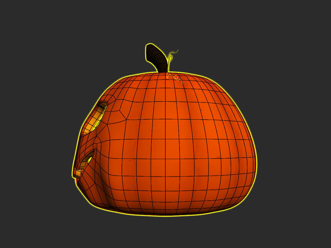 Cartoon Halloween Pumpkin 3D model_10