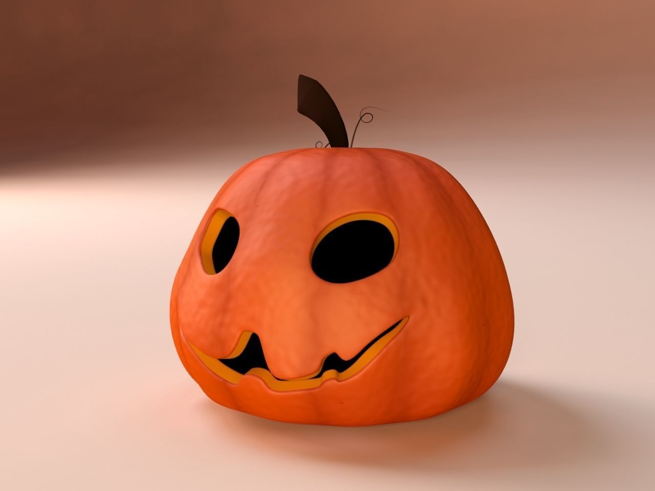Cartoon Halloween Pumpkin 3D model_5