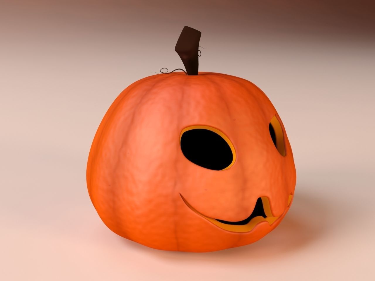 Cartoon Halloween Pumpkin 3D model_2