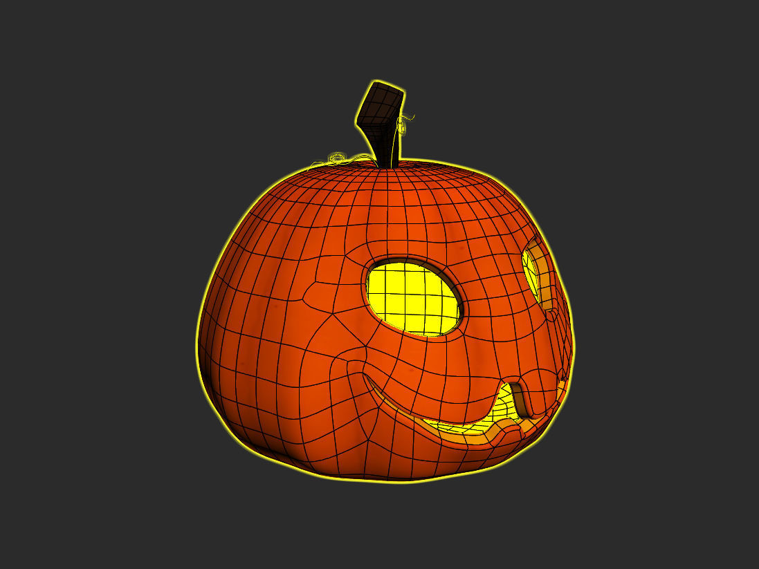 Cartoon Halloween Pumpkin 3D model_8