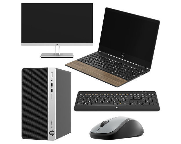 Computer technology Low-poly 3D model