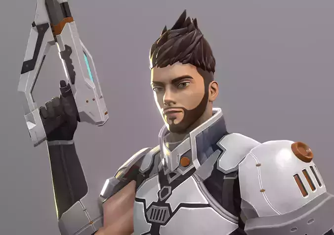 Hero Character Low-poly 3D model
