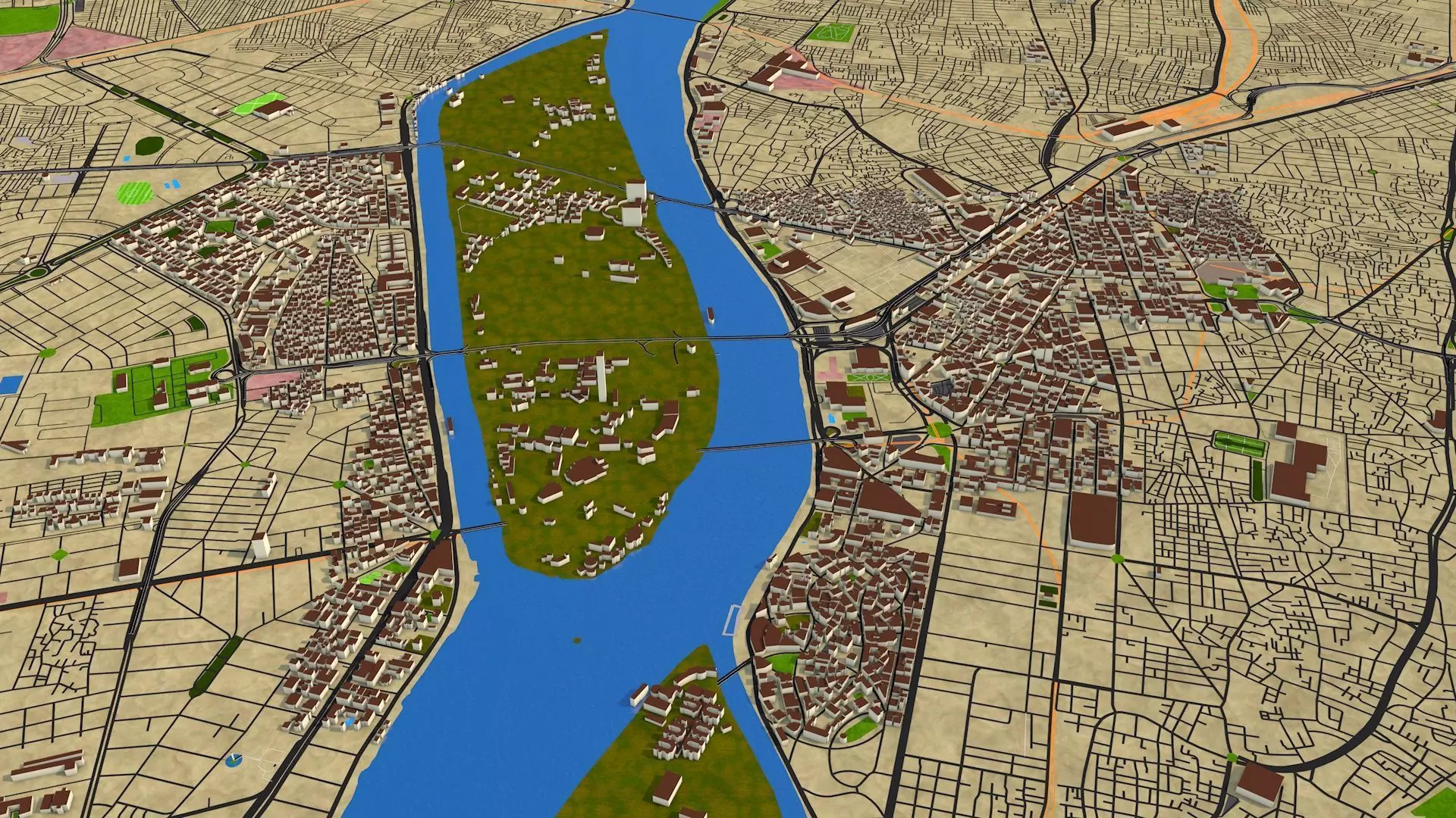 Cairo city Egypt Oct 2020 Low-poly 3D model_0
