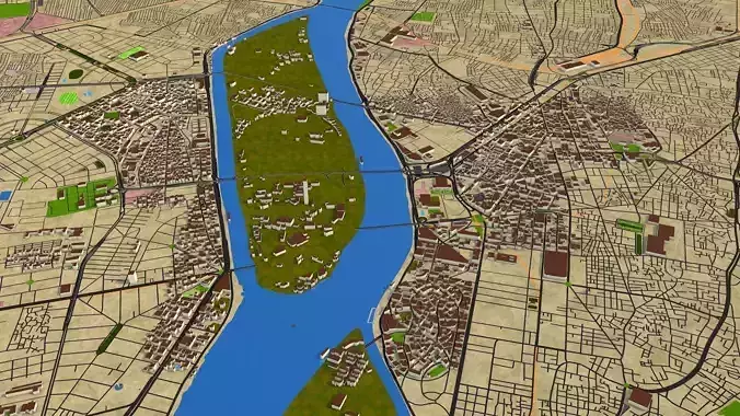 Cairo city Egypt Oct 2020 Low-poly 3D model