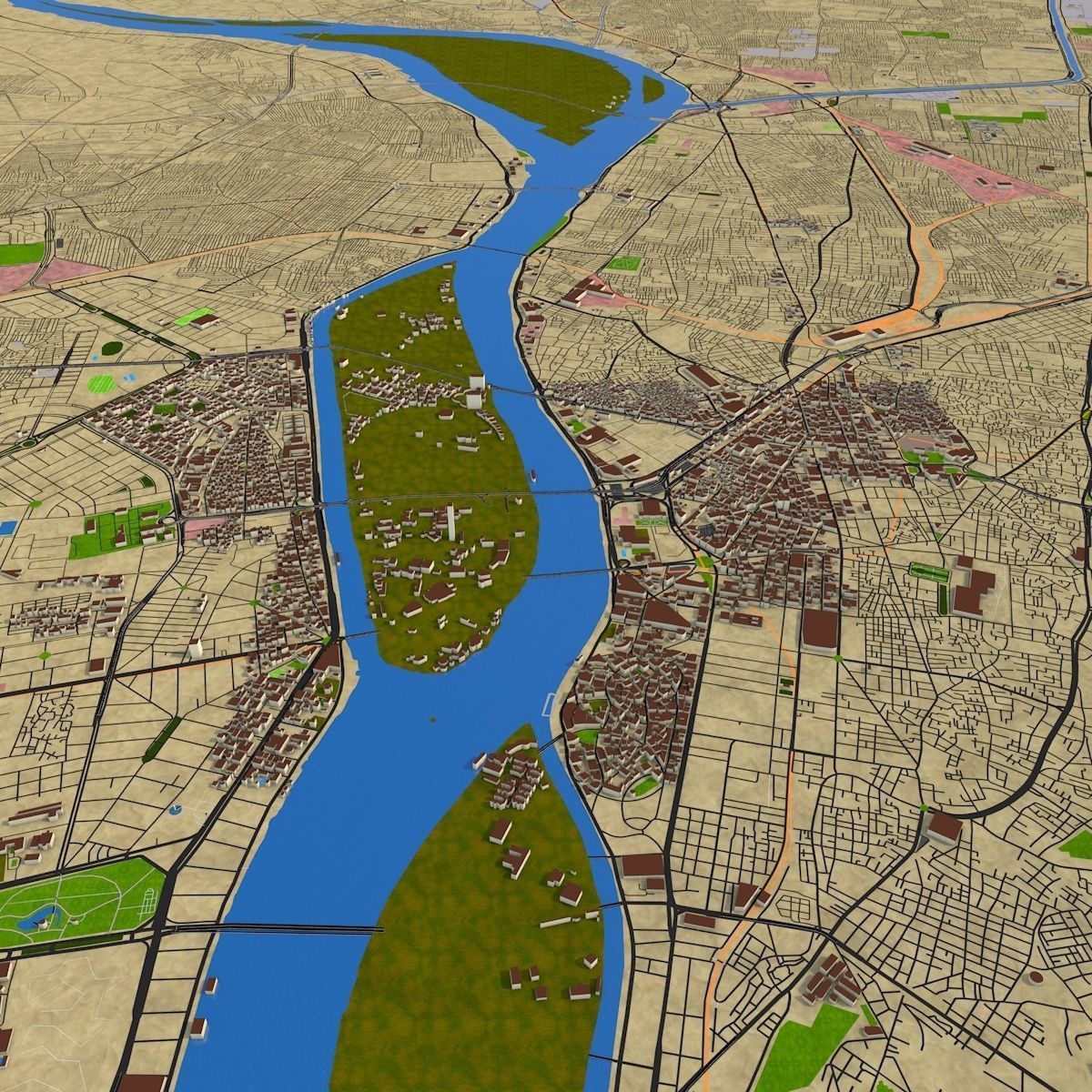 Cairo city Egypt Oct 2020 Low-poly 3D model_4