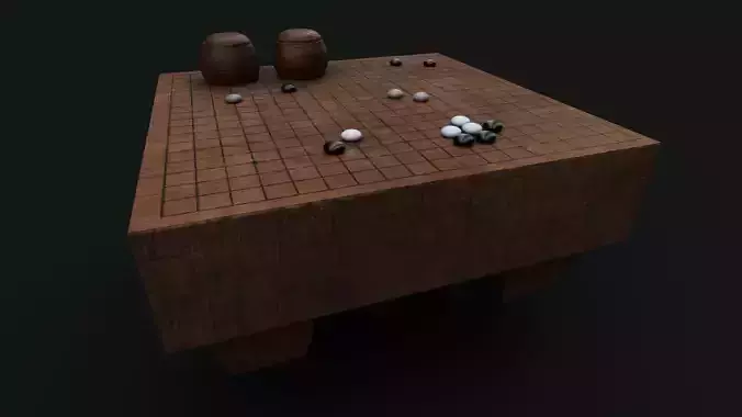 Go Board Game Table -  Low Poly