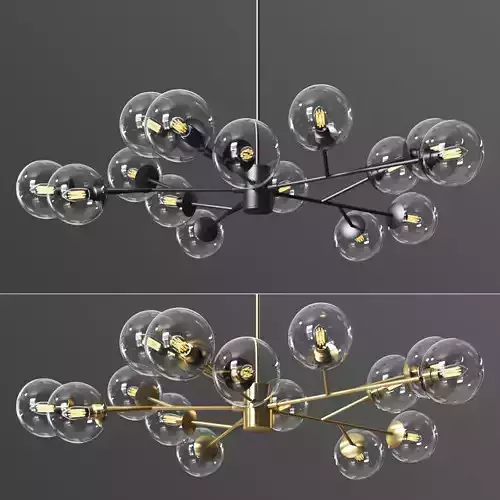 Orion 15 Light Pendant in Gold Black