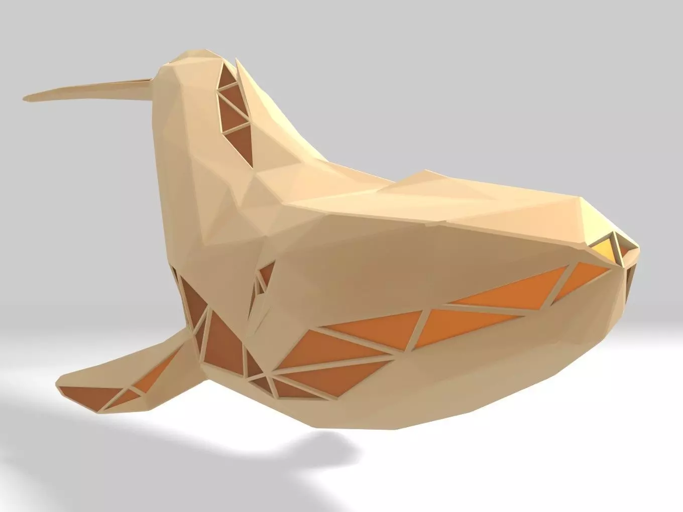 Polygonal Blue Whale Parametric 3D print model