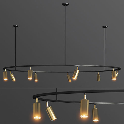 Lino Round Spotlight Pendant Lampatron 3D model