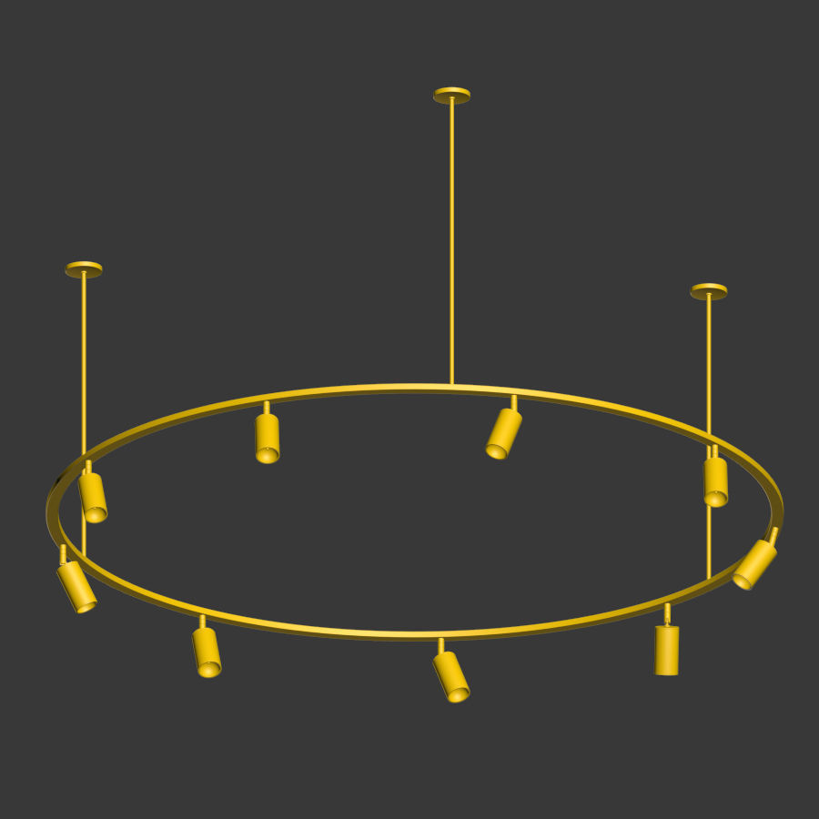 Lino Round Spotlight Pendant Lampatron 3D model_4