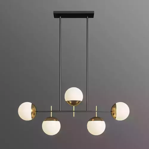 Alluria 36W Weathered Black and Gold 5 Light Island Pendant