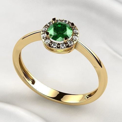 5mm Gemstone Gold Ring 3D print model