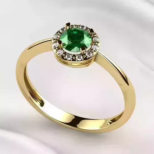 5mm Gemstone Gold Ring 3D print model
